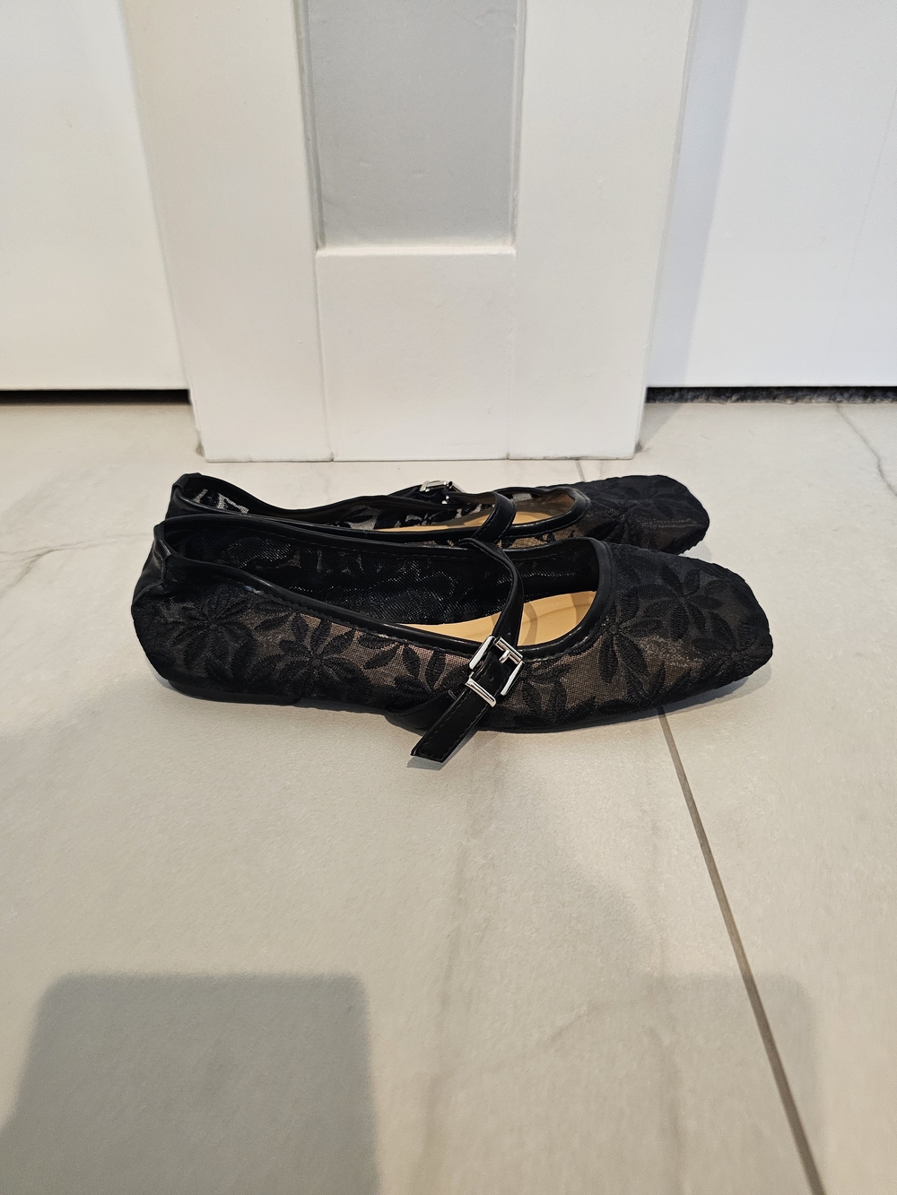 NWOT Black Mesh Mary Jane Flats (Size 39 EU, 8.5W but fit like 9W)